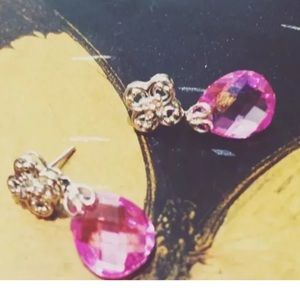 White Gold Natural Pink Sapphire Diamond